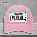 Fayetteville Arkansas Novelty License Plate Hat Unconstructed Cotton / Pink