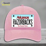 Razorbacks Arkansas Novelty License Plate Hat Unconstructed Cotton / Pink