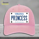 Princess Virginia Novelty License Plate Hat Unconstructed Cotton / Pink