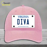 Diva Virginia Novelty License Plate Hat Unconstructed Cotton / Pink