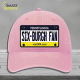 Six Burgh Fan Pennsylvania Novelty License Plate Hat Unconstructed Cotton / Pink