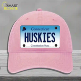 Huskies Connecticut Novelty License Plate Hat Unconstructed Cotton / Pink