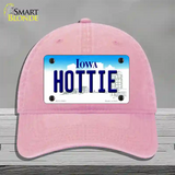 Hottie Iowa Novelty License Plate Hat Unconstructed Cotton / Pink