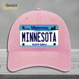 Minnesota State Novelty License Plate Hat Unconstructed Cotton / Pink
