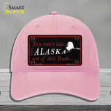 Alaska Dude Novelty License Plate Hat Unconstructed Cotton / Pink