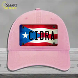 Cidra Puerto Rico Flag Novelty License Plate Hat Unconstructed Cotton / Pink