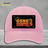 Gone Country Novelty License Plate Hat Unconstructed Cotton / Pink