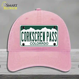 Corkscrew Pass Colorado Novelty License Plate Hat Unconstructed Cotton Pink