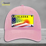 Alaska with American Flag Novelty License Plate Hat HAT-MLP-12330