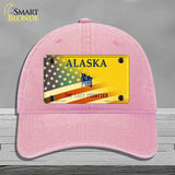 Alaska with American Flag Novelty License Plate Hat HAT-MLP-12477