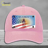Alaska Bear with American Flag Novelty License Plate Hat HAT-MLP-12478