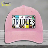 Orioles Strip Art Novelty License Plate Hat Tag Unconstructed Cotton Pink