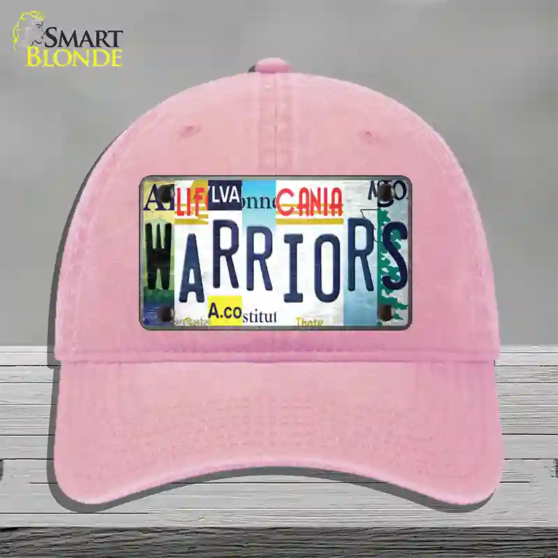 Warriors Strip Art Novelty License Plate Hat Tag Unconstructed Cotton Pink