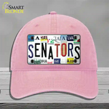 Senators Strip Art Novelty License Plate Hat Tag Unconstructed Cotton Pink