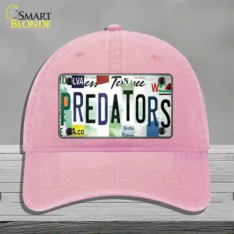 Predators Strip Art Novelty License Plate Hat Tag Unconstructed Cotton Pink