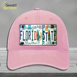 Florida State Strip Art Novelty License Plate Hat Tag Unconstructed Cotton Pink