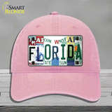 Florida Strip Art Novelty License Plate Hat Tag Unconstructed Cotton Pink