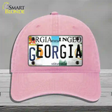 Georgia Strip Art Novelty License Plate Hat Tag Unconstructed Cotton Pink
