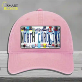 North Carolina Strip Art Novelty License Plate Hat Tag Unconstructed Cotton Pink