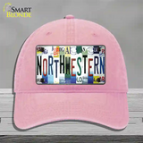 Northwestern Strip Art Novelty License Plate Hat Tag Unconstructed Cotton Pink