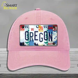 Oregon Strip Art Novelty License Plate Hat Tag Unconstructed Cotton Pink