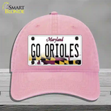 Go Orioles Novelty License Plate Hat Tag Unconstructed Cotton Pink