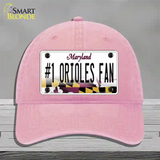 Number 1 Orioles Fan Novelty License Plate Hat Tag Unconstructed Cotton Pink