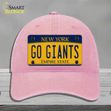 New York Go Giants Novelty License Plate Hat Tag Unconstructed Cotton Pink