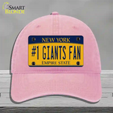 Number 1 Giants Fan New York Novelty License Plate Hat Tag Unconstructed Cotton Pink