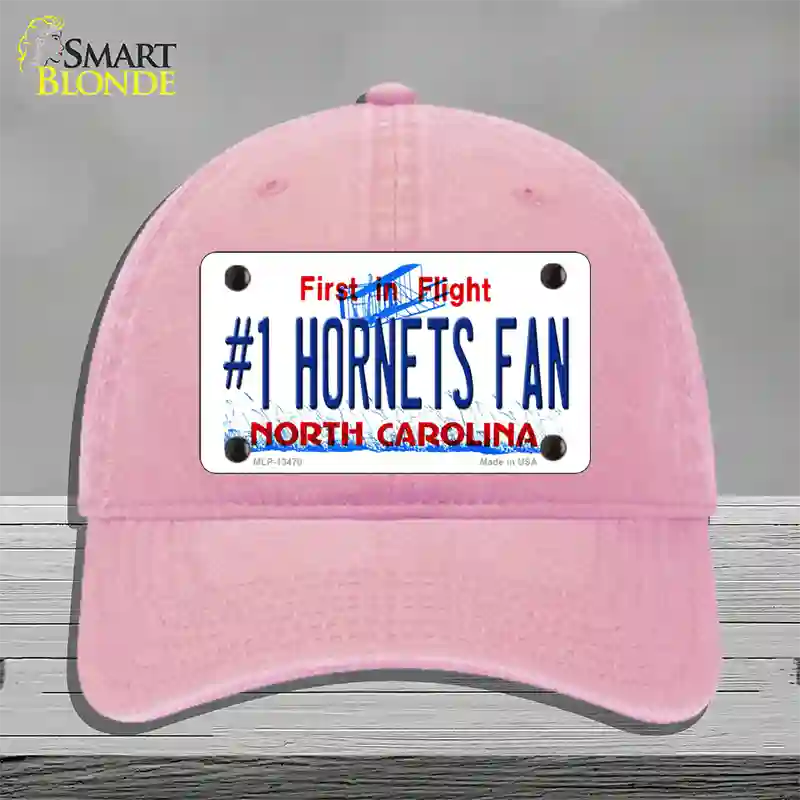 Number 1 Hornets Fan Novelty License Plate Hat Tag Unconstructed Cotton Pink