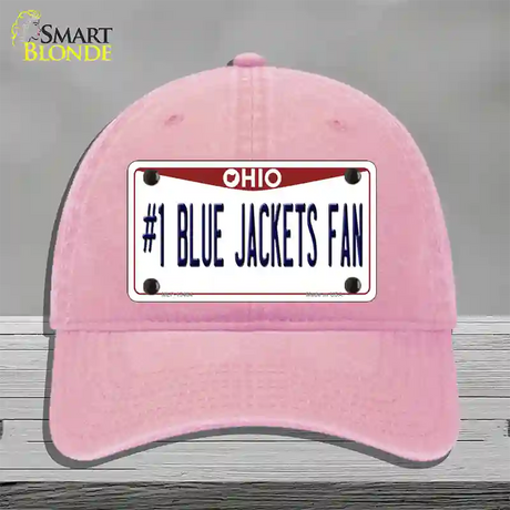 Number 1 Blue Jackets Fan Novelty License Plate Hat Tag Unconstructed Cotton / Pink