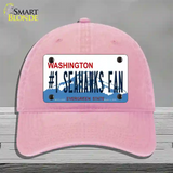 Number 1 Seahawks Fan Novelty License Plate Hat Tag Unconstructed Cotton / Pink