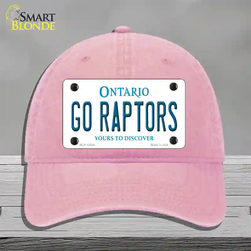 Go Raptors Novelty License Plate Hat Tag Unconstructed Cotton Pink