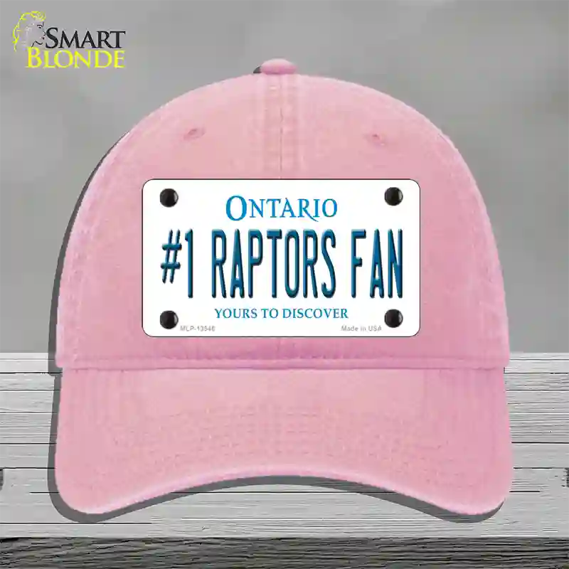 Number 1 Raptors Fan Novelty License Plate Hat Tag Unconstructed Cotton Pink