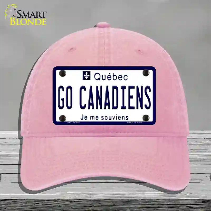 Go Canadiens Novelty License Plate Hat Tag Unconstructed Cotton / Pink