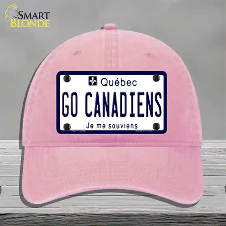 Go Canadiens Novelty License Plate Hat Tag Unconstructed Cotton / Pink