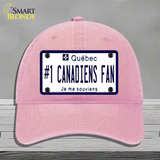 Number 1 Canadiens Fan Novelty License Plate Hat Tag Unconstructed Cotton / Pink