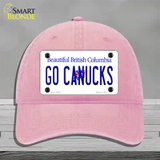 Go Canucks Novelty License Plate Hat Tag Unconstructed Cotton / Pink