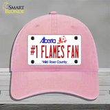 Number 1 Flames Fan Novelty License Plate Hat Tag Unconstructed Cotton / Pink