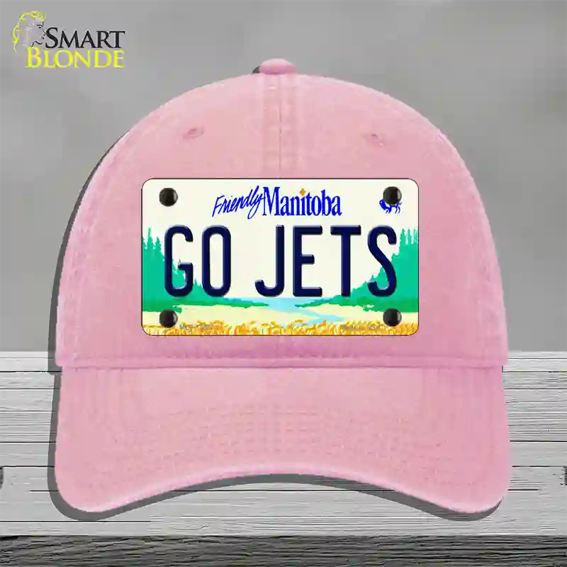Go Jets Manitoba Novelty License Plate Hat Tag Unconstructed Cotton / Pink