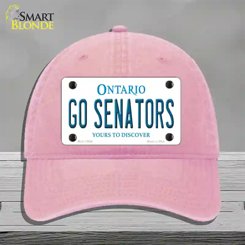 Go Senators Novelty License Plate Hat Tag Unconstructed Cotton Pink