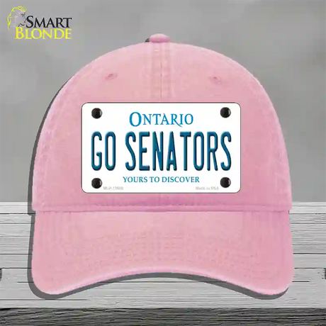 Go Senators Novelty License Plate Hat Tag Unconstructed Cotton / Pink