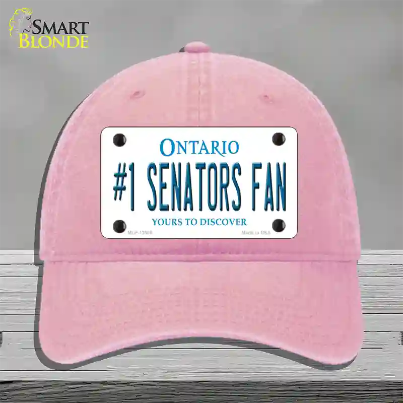 Number 1 Senators Fan Novelty License Plate Hat Tag Unconstructed Cotton Pink