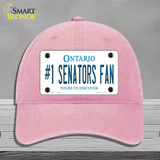 Number 1 Senators Fan Novelty License Plate Hat Tag Unconstructed Cotton Pink