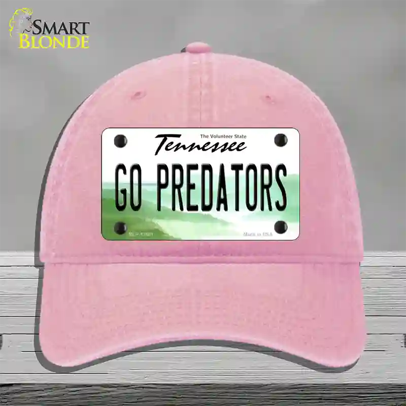 Go Predators Novelty License Plate Hat Tag Unconstructed Cotton Pink
