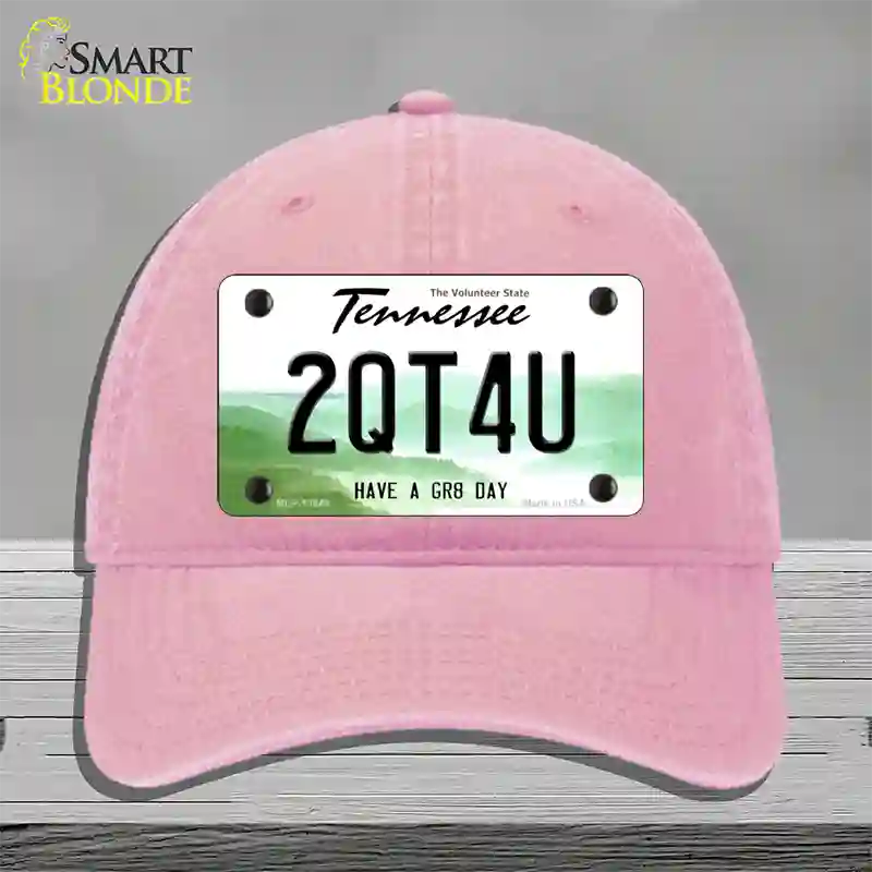 Too Cute For You Novelty License Plate Hat Tag Unconstructed Cotton Pink