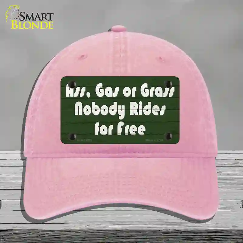 Ass Gas Or Grass Novelty License Plate Hat Tag Unconstructed Cotton Pink