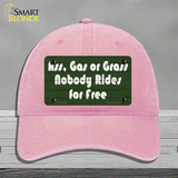 Ass Gas Or Grass Novelty License Plate Hat Tag Unconstructed Cotton Pink