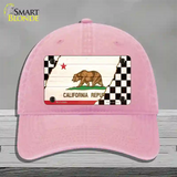 California Racing Flag Novelty License Plate Hat Tag Unconstructed Cotton Pink