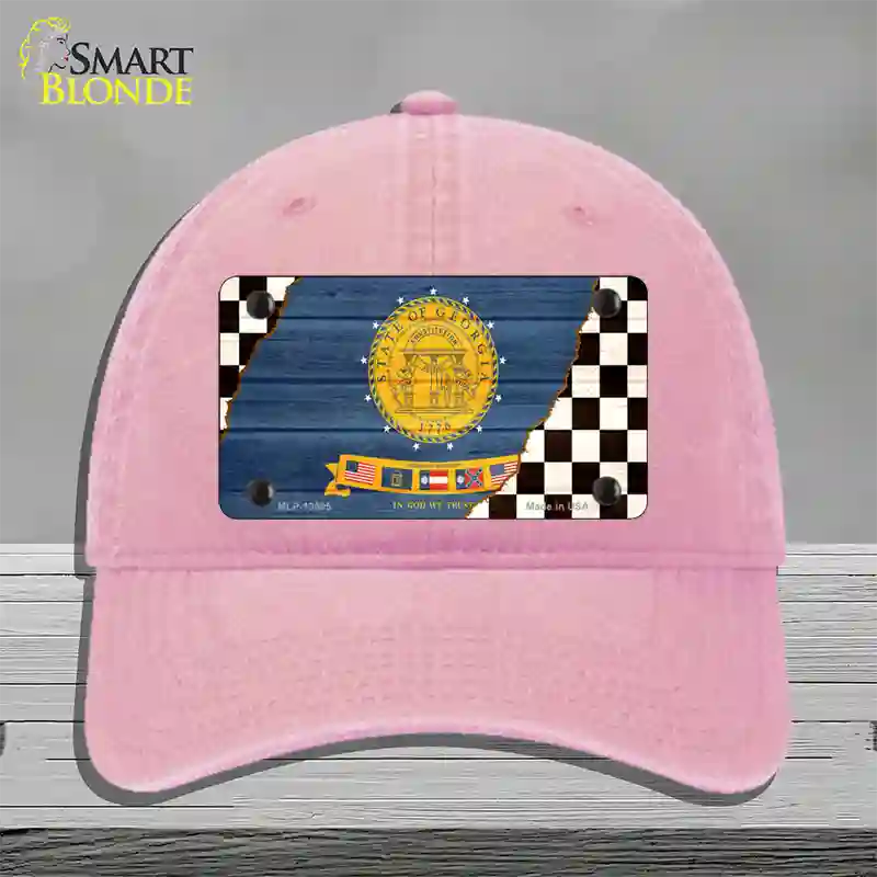 Georgia Racing Flag Novelty License Plate Hat Tag Unconstructed Cotton Pink